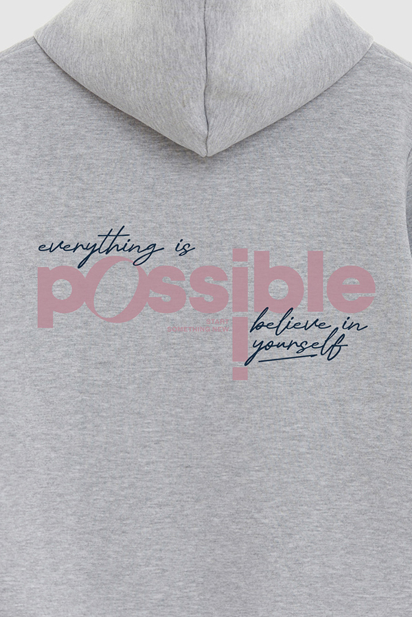 BUZO HOODIE ESTAMPADO EVERYTHING IS POSSIBLE