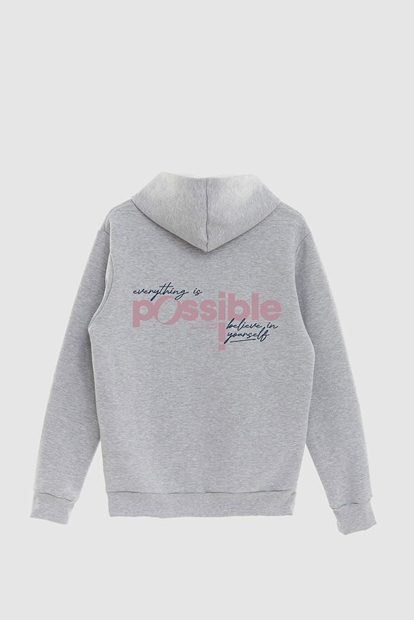 BUZO HOODIE ESTAMPADO EVERYTHING IS POSSIBLE