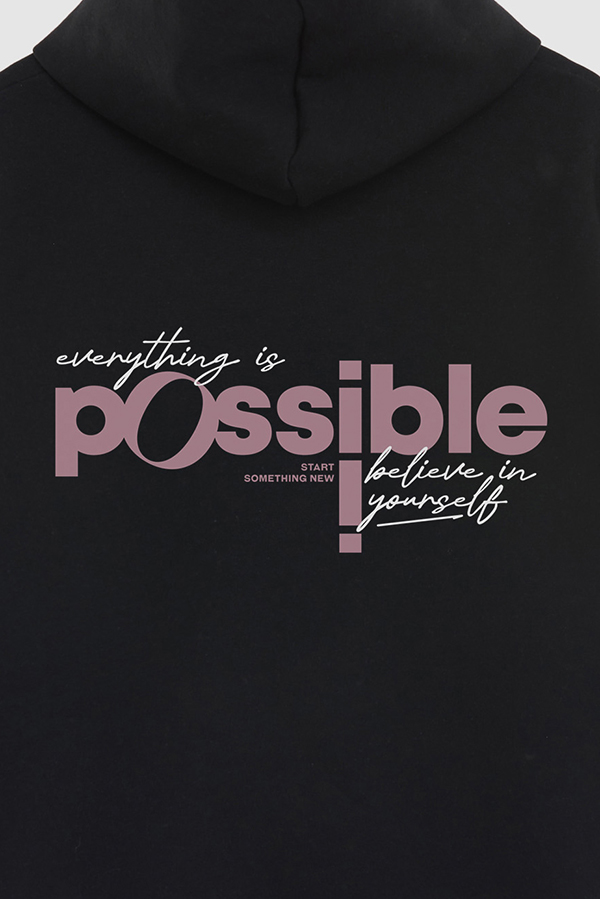 BUZO HOODIE ESTAMPADO EVERYTHING IS POSSIBLE