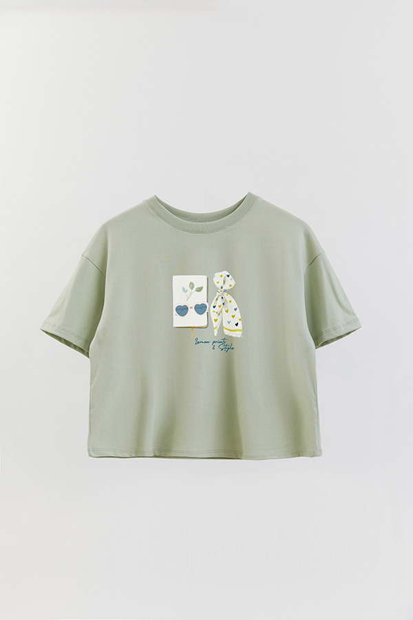 REMERA CROP ESTAMPADA COASTAL LEMON PRINTS