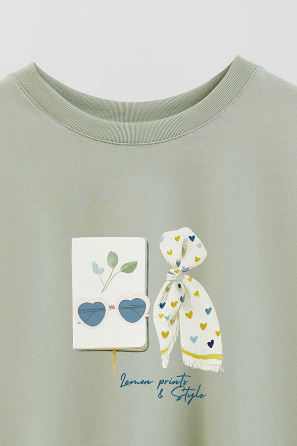 REMERA CROP ESTAMPADA COASTAL LEMON PRINTS