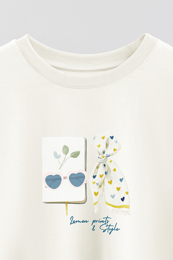 REMERA CROP ESTAMPADA COASTAL LEMON PRINTS