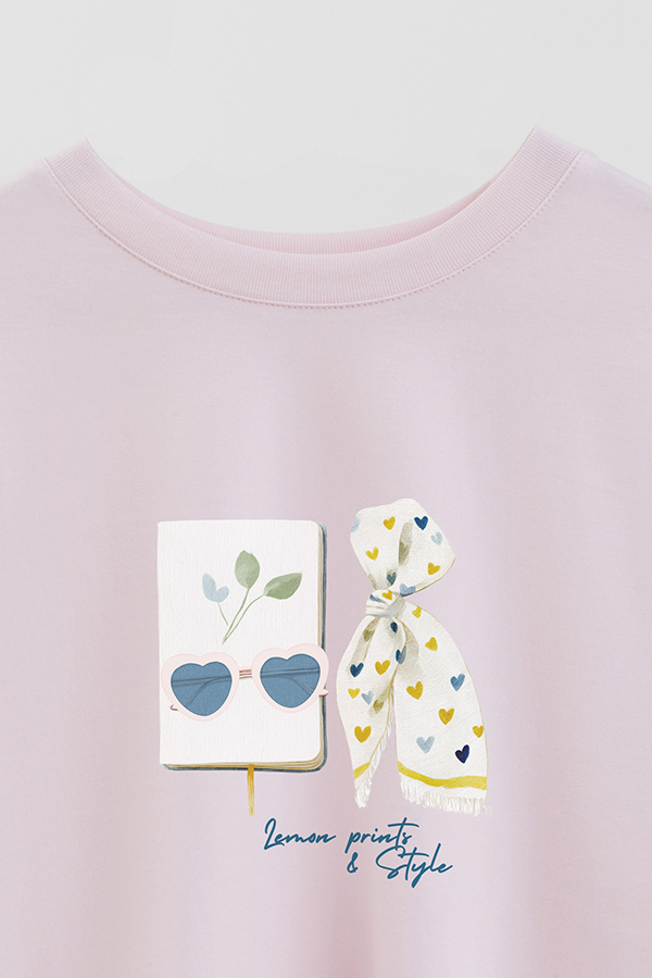 REMERA CROP ESTAMPADA COASTAL LEMON PRINTS