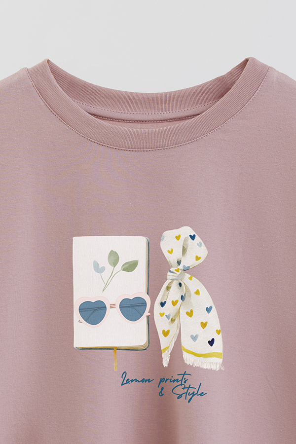 REMERA CROP ESTAMPADA COASTAL LEMON PRINTS