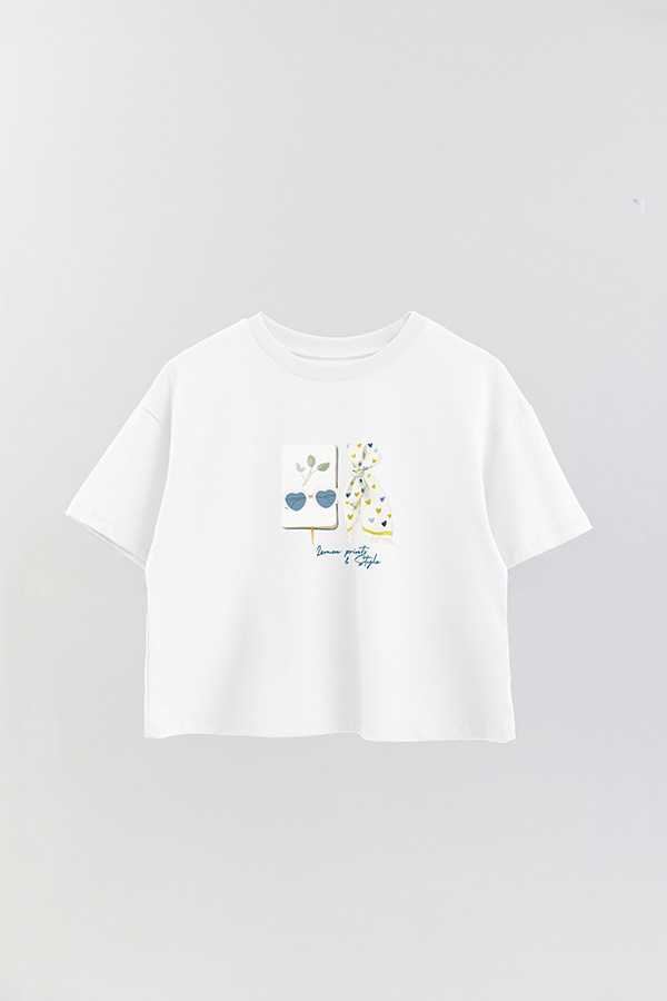 REMERA CROP ESTAMPADA COASTAL LEMON PRINTS