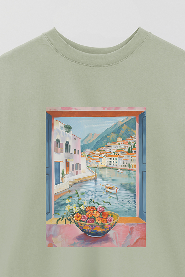 REMERA OVER ESTAMPADA ART COLLECTION VENICE