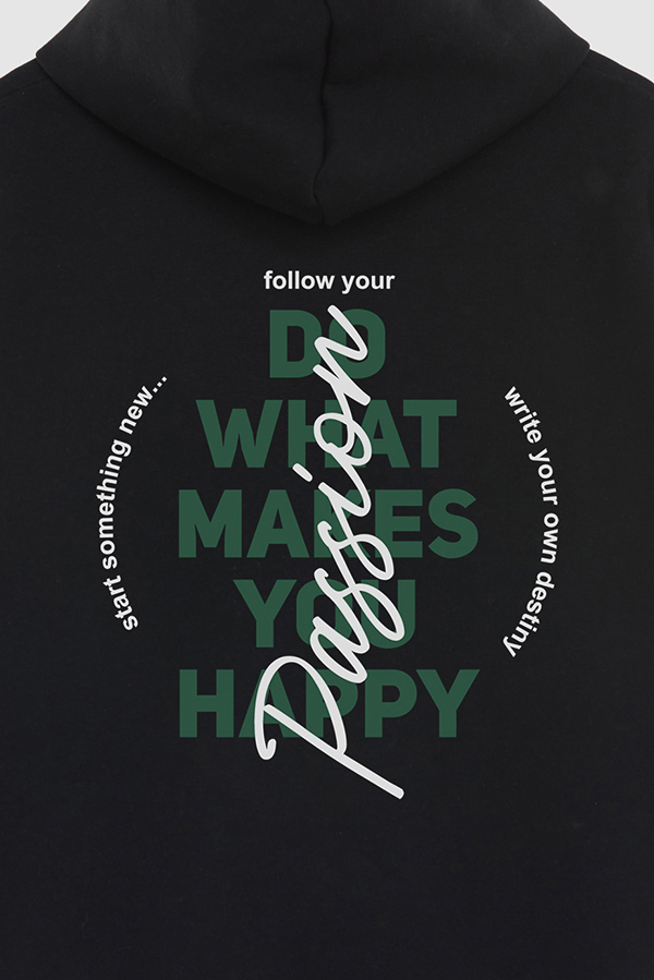 BUZO HOODIE ESTAMPADO DO WHAT MAKES YOU HAPPY