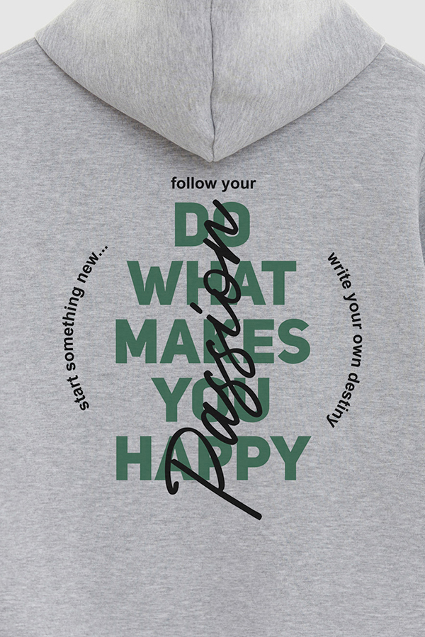 BUZO HOODIE ESTAMPADO DO WHAT MAKES YOU HAPPY