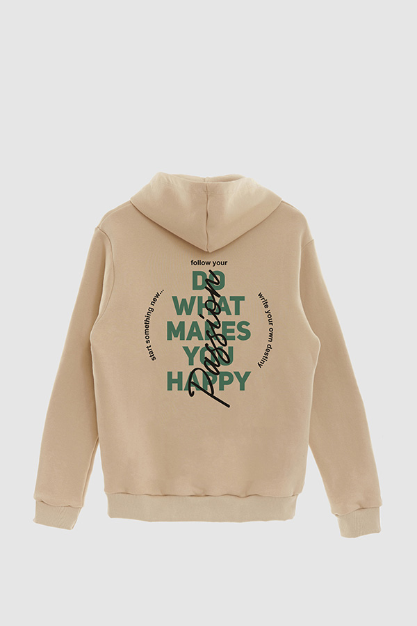 BUZO HOODIE ESTAMPADO DO WHAT MAKES YOU HAPPY