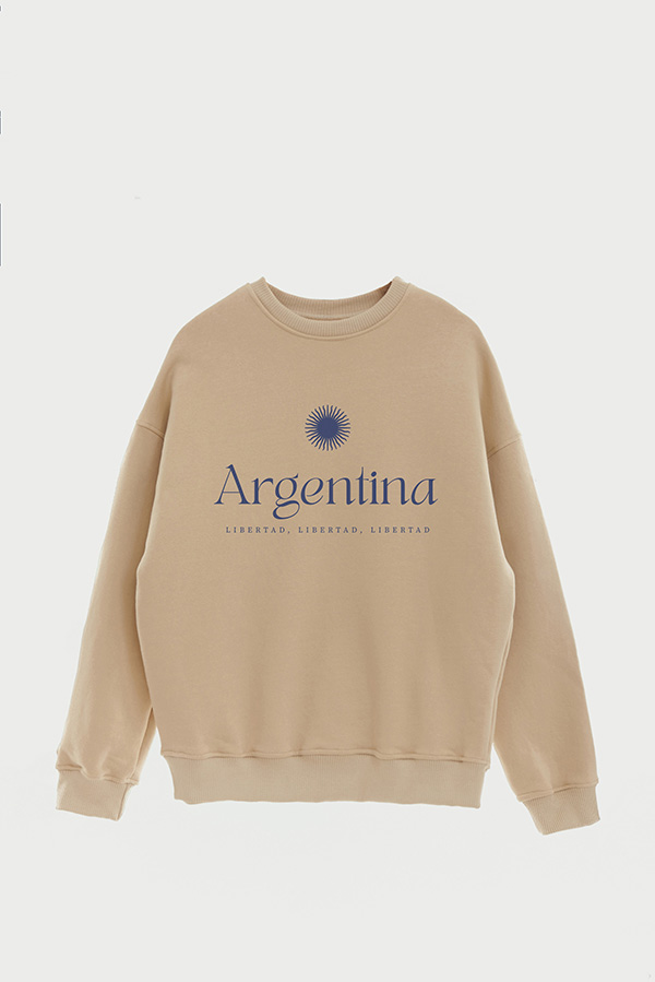 BUZO CREWNECK ESTAMPADO ARG LIBERTAD