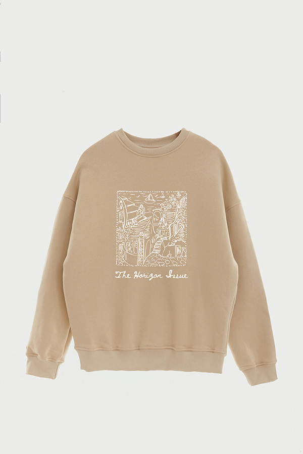 BUZO CREWNECK ESTAMPADO SKETCH THE HORIZON