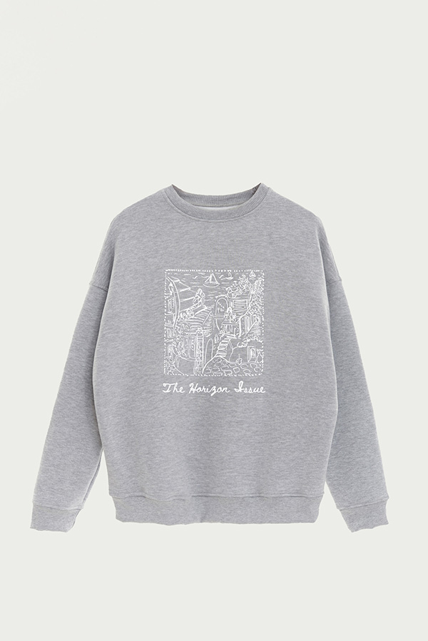 BUZO CREWNECK ESTAMPADO SKETCH THE HORIZON
