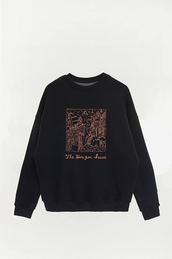 BUZO CREWNECK ESTAMPADO SKETCH THE HORIZON