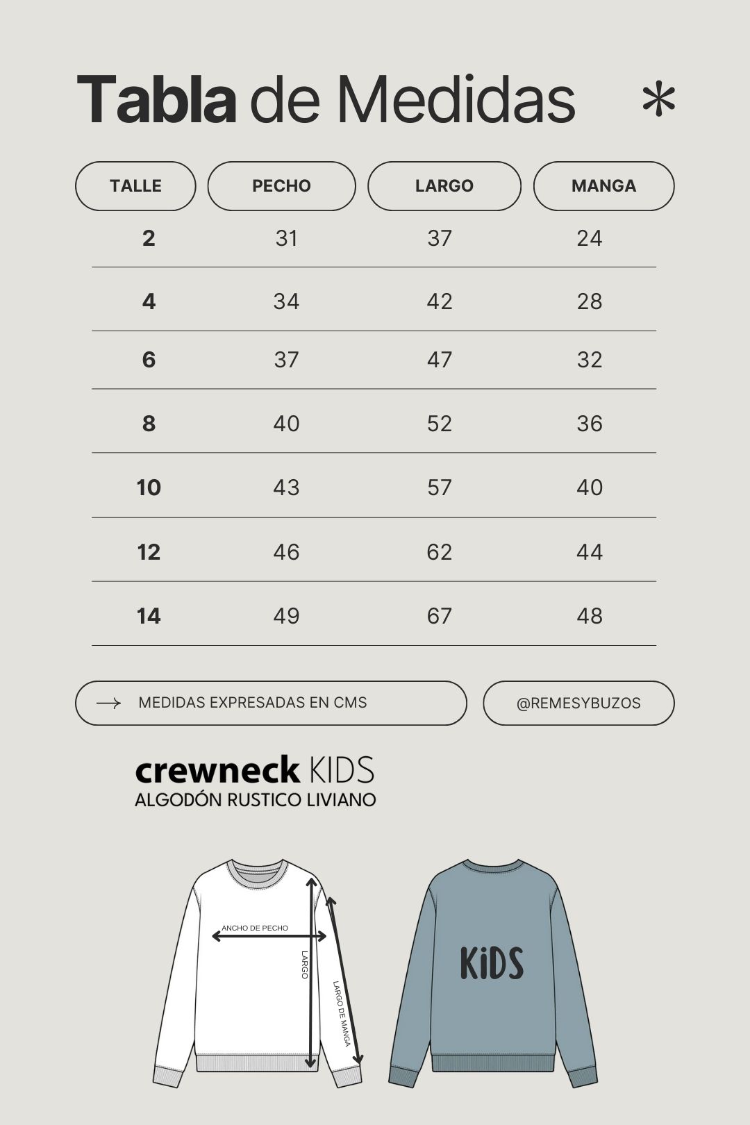 BUZO RUSTICO KIDS TEDDY ORGANIC