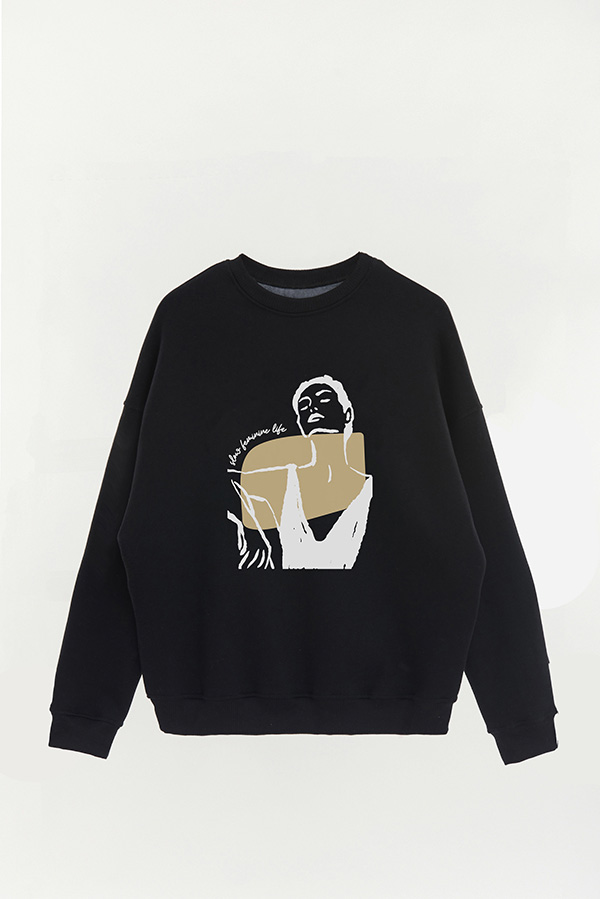 BUZO CREWNECK ESTAMPADO W SLOW FEMENINE