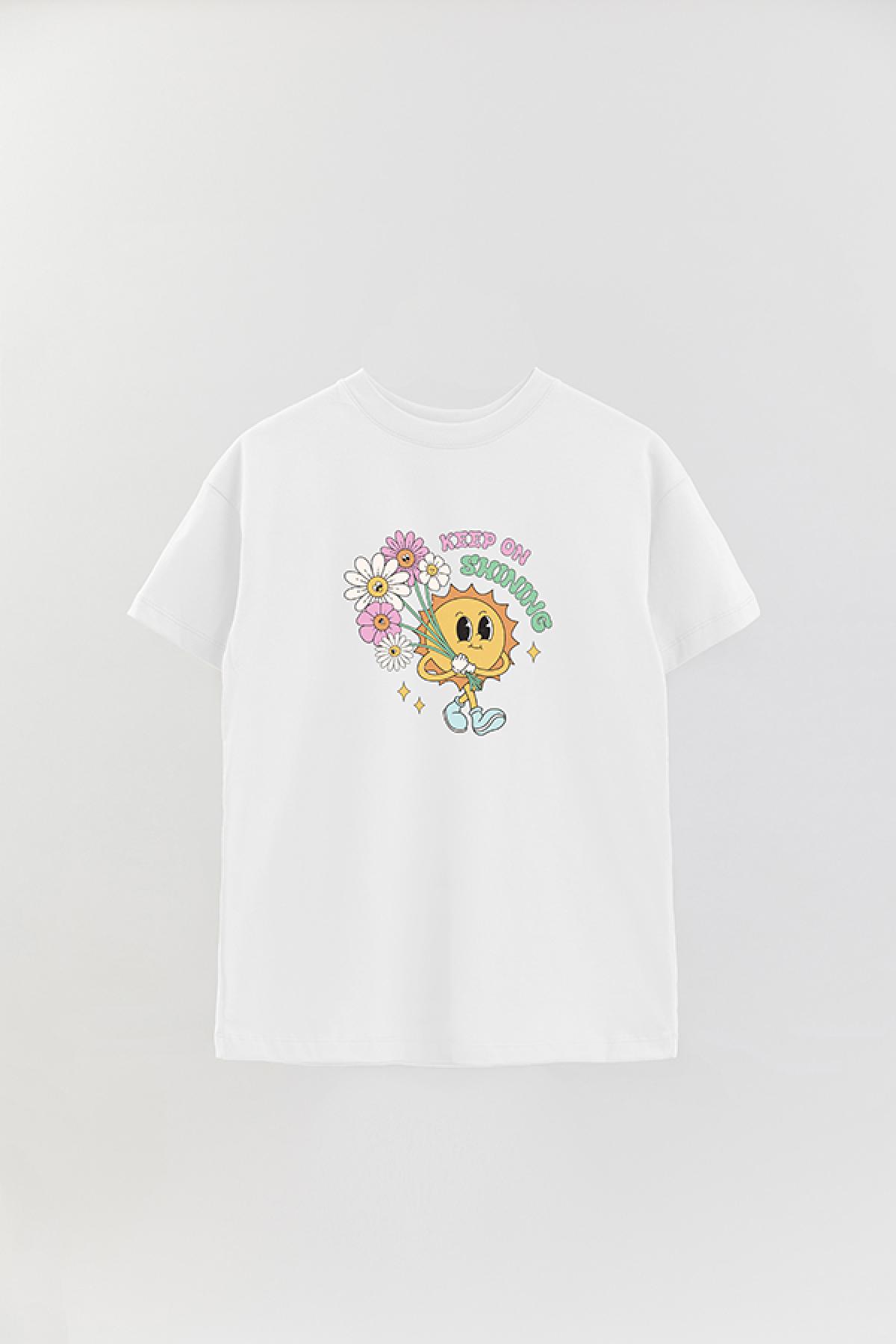 REMERA OVER ESTAMPADA RT KEEP ON SHINING