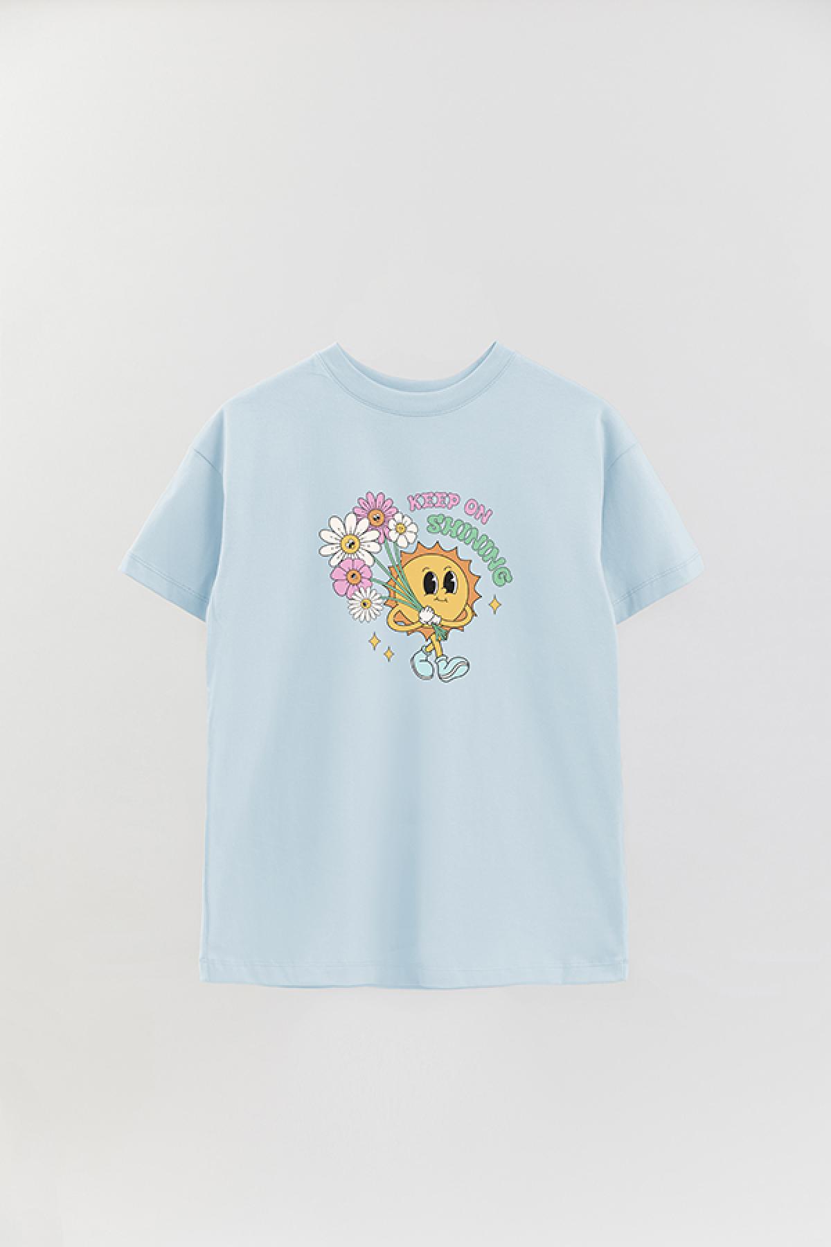 REMERA OVER ESTAMPADA RT KEEP ON SHINING