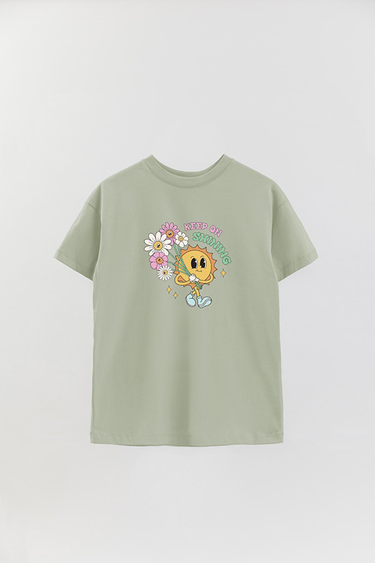 REMERA OVER ESTAMPADA RT KEEP ON SHINING
