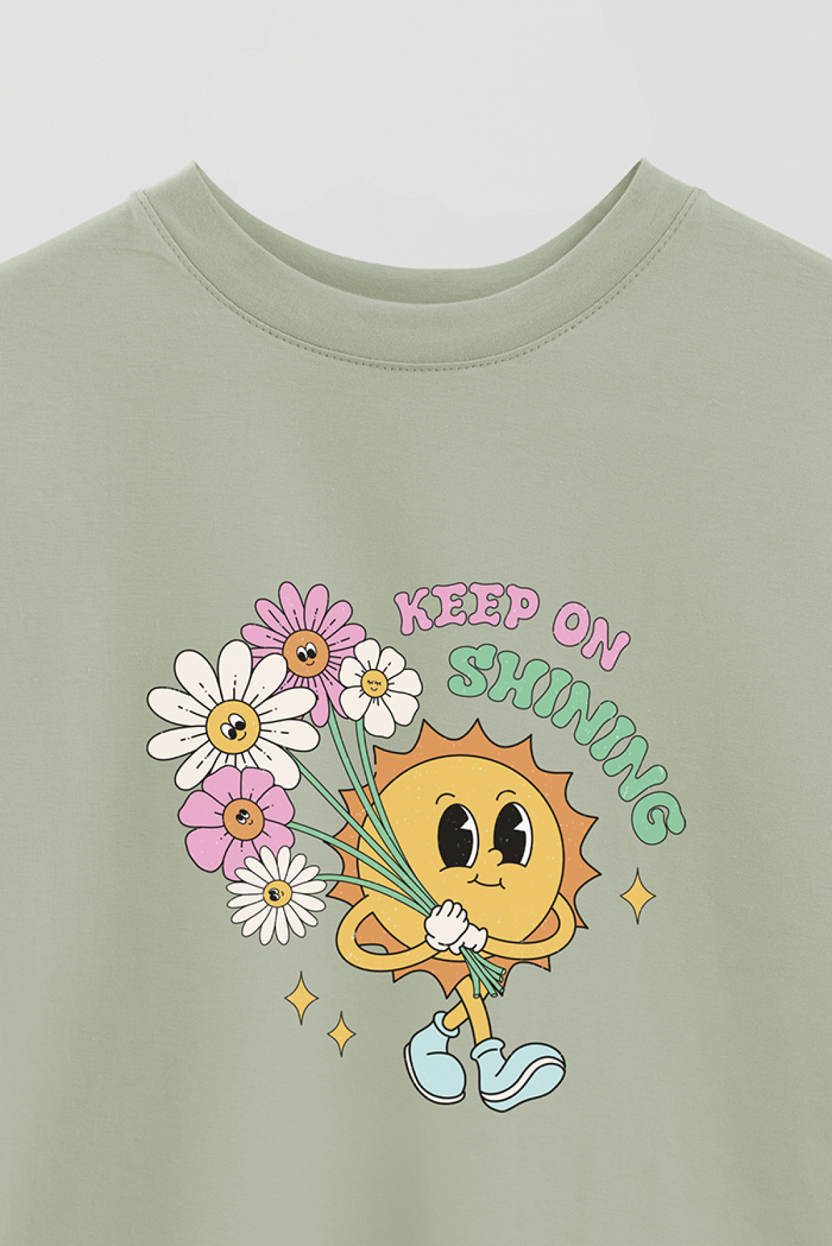 REMERA OVER ESTAMPADA RT KEEP ON SHINING