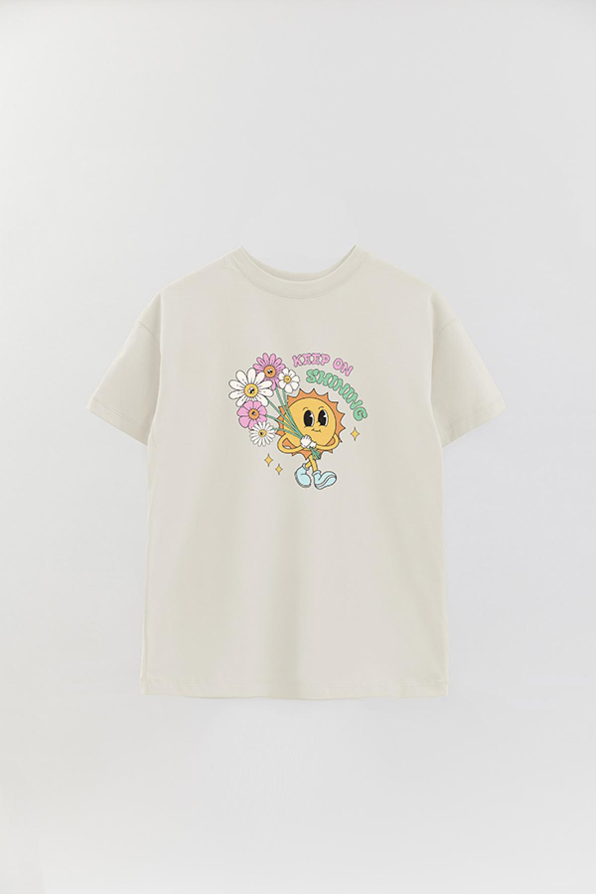 REMERA OVER ESTAMPADA RT KEEP ON SHINING