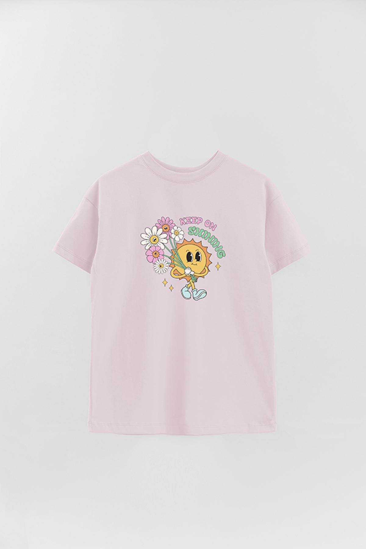 REMERA OVER ESTAMPADA RT KEEP ON SHINING