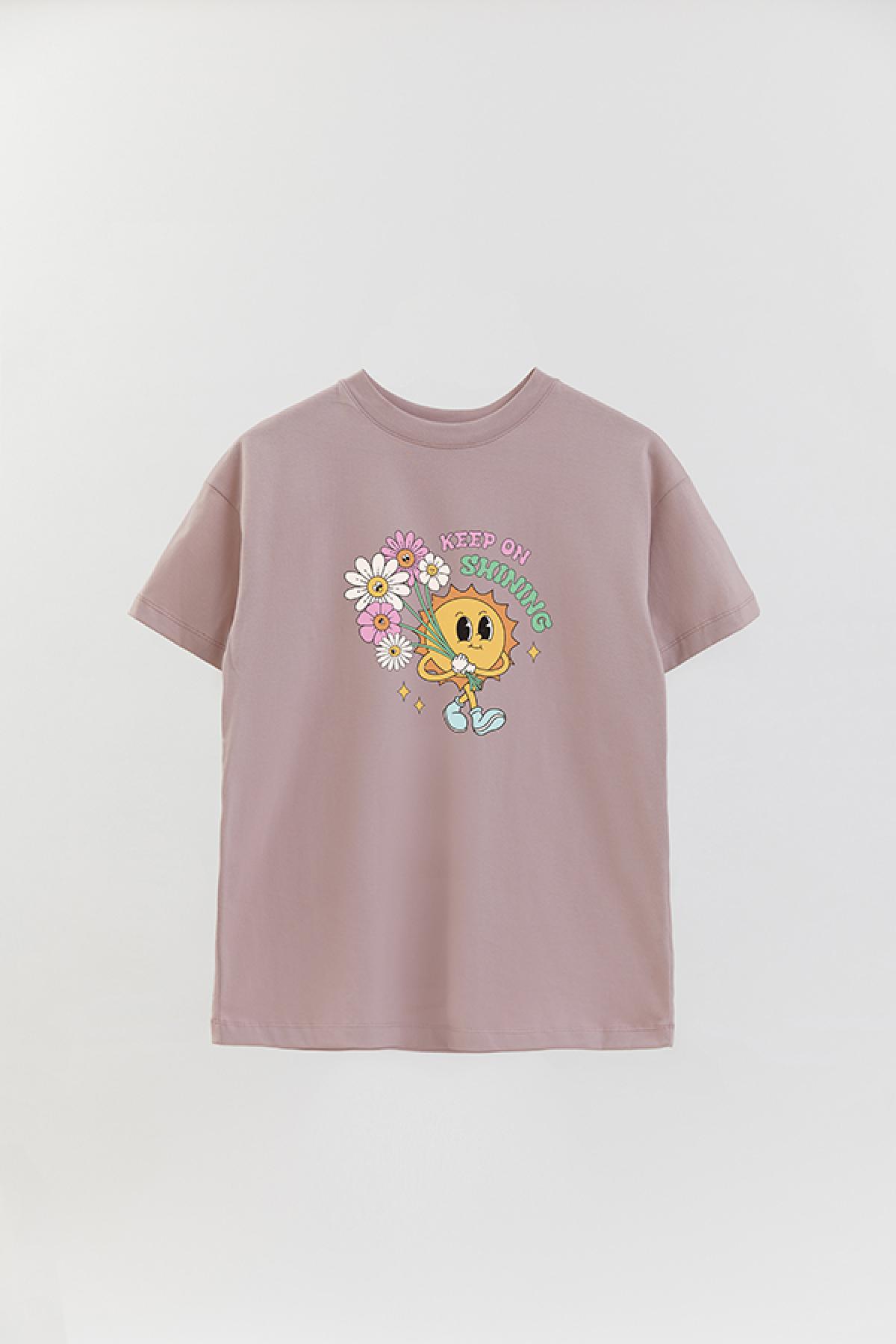 REMERA OVER ESTAMPADA RT KEEP ON SHINING