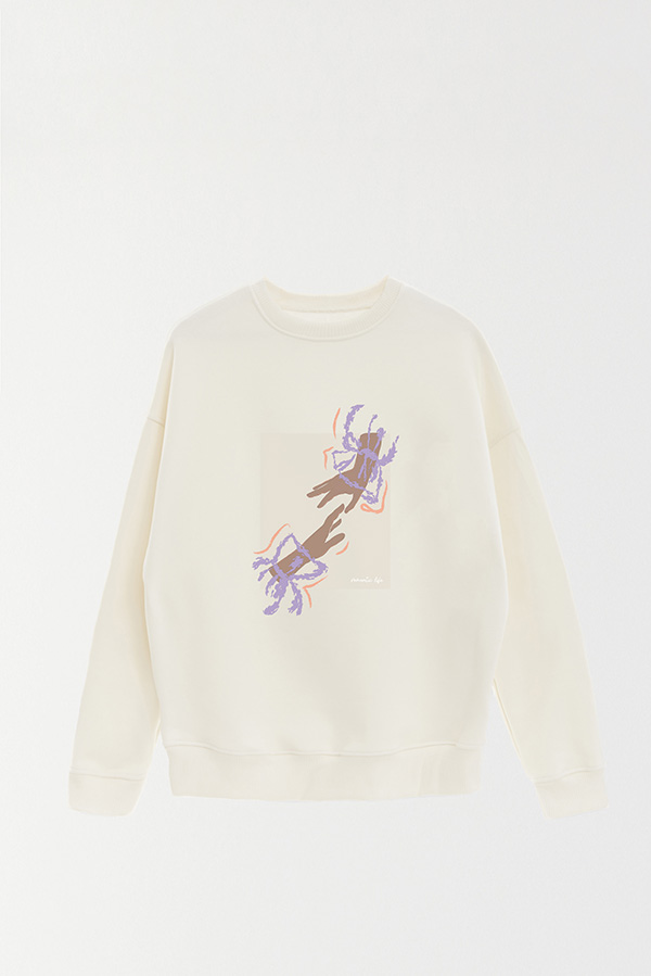 BUZO CREWNECK ESTAMPADO W ROMANTIC LIFE