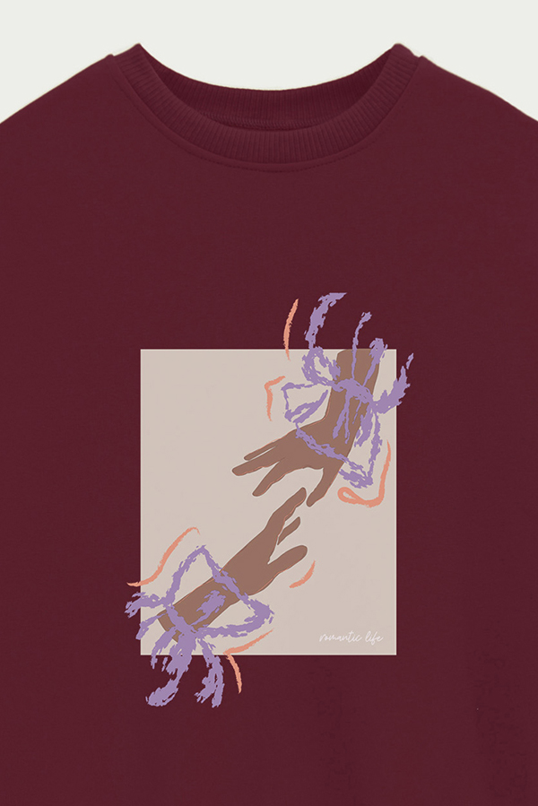 BUZO CREWNECK ESTAMPADO W ROMANTIC LIFE