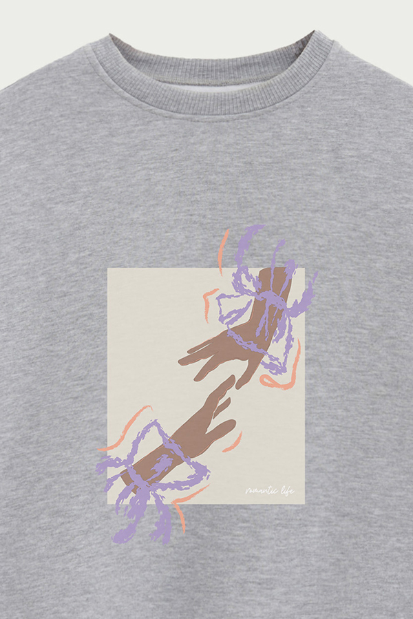 BUZO CREWNECK ESTAMPADO W ROMANTIC LIFE