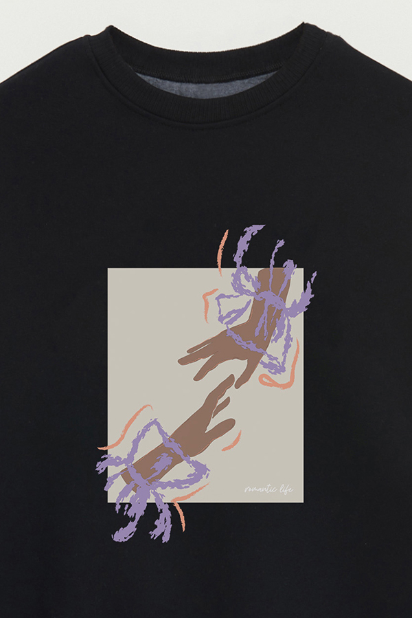 BUZO CREWNECK ESTAMPADO W ROMANTIC LIFE