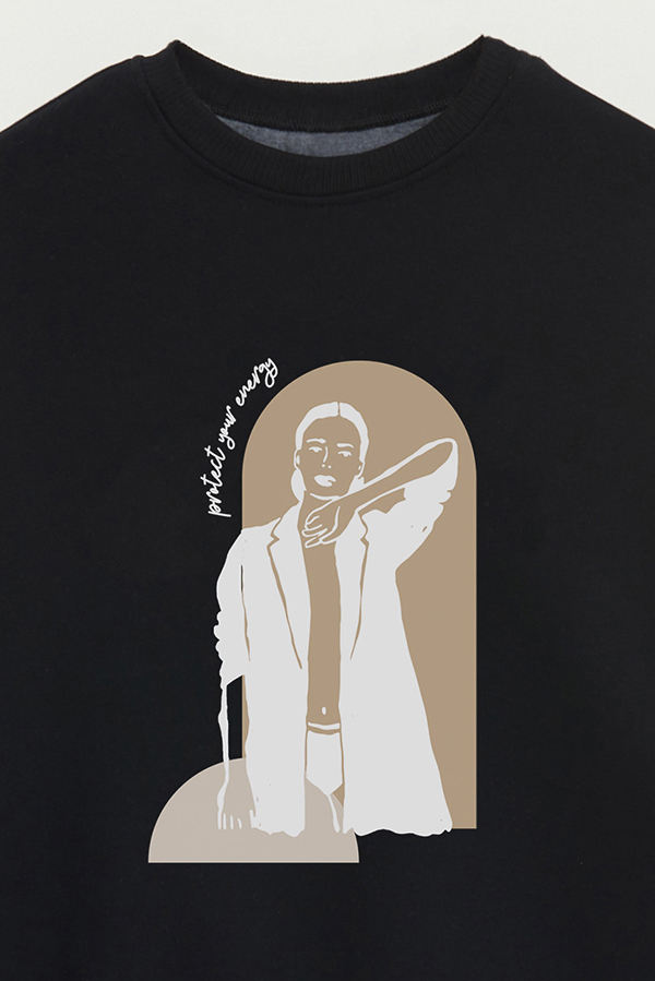 BUZO CREWNECK ESTAMPADO W PROTECT YOUR ENERGY