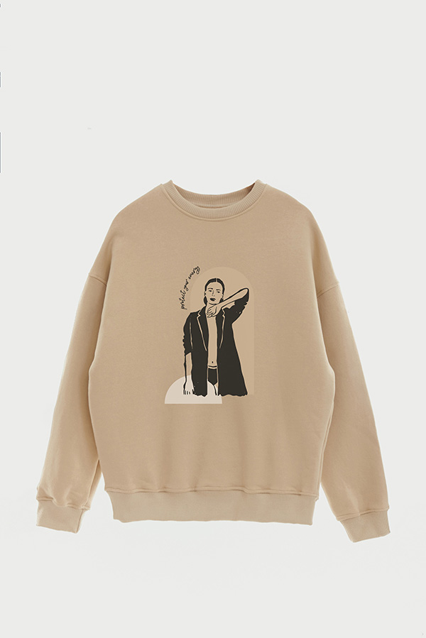 BUZO CREWNECK ESTAMPADO W PROTECT YOUR ENERGY