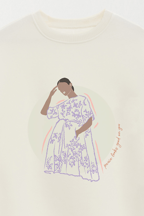 BUZO CREWNECK ESTAMPADO W PEACE