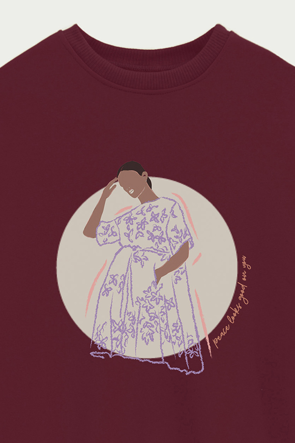 BUZO CREWNECK ESTAMPADO W PEACE
