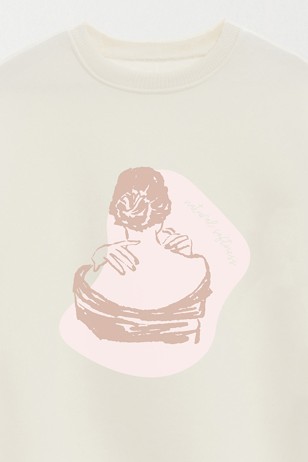 BUZO CREWNECK ESTAMPADO W NATURAL SOFTNESS