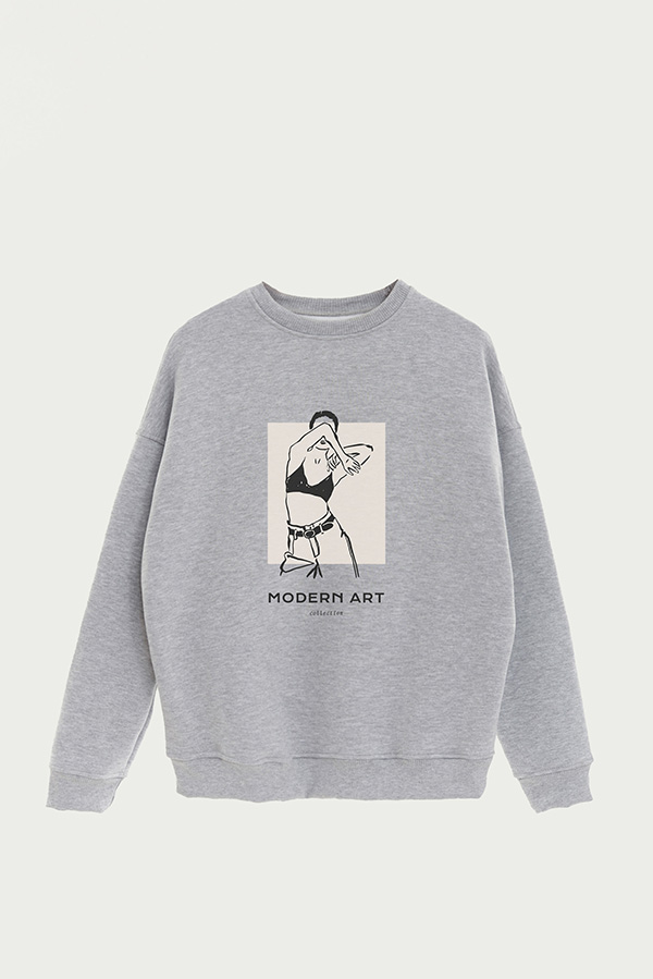 BUZO CREWNECK ESTAMPADO W MODERN ART