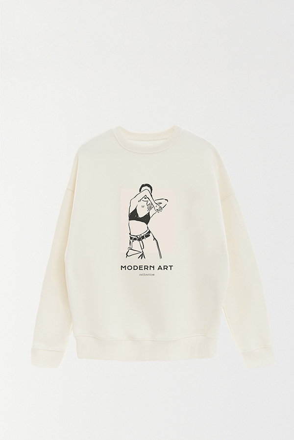 BUZO CREWNECK ESTAMPADO W MODERN ART