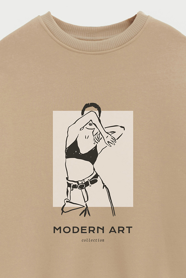 BUZO CREWNECK ESTAMPADO W MODERN ART