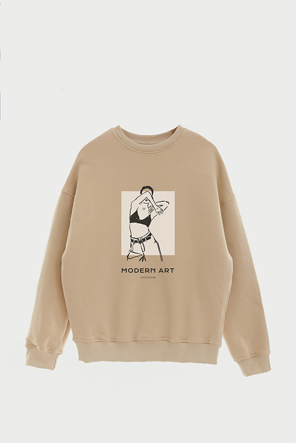 BUZO CREWNECK ESTAMPADO W MODERN ART