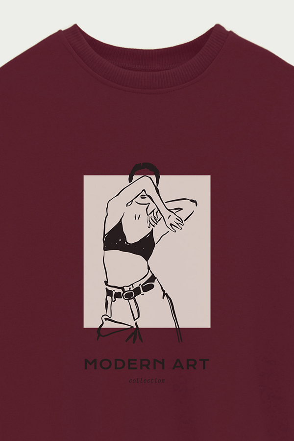 BUZO CREWNECK ESTAMPADO W MODERN ART