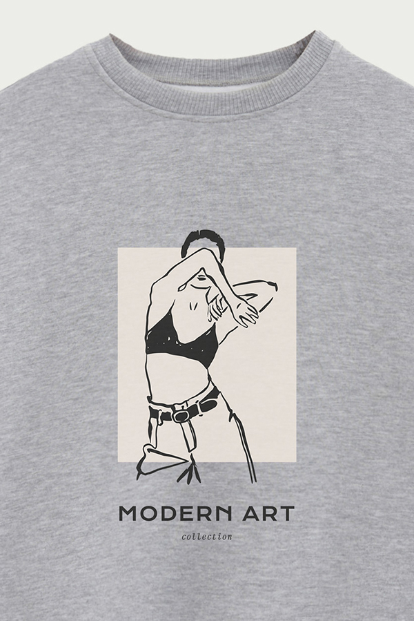 BUZO CREWNECK ESTAMPADO W MODERN ART