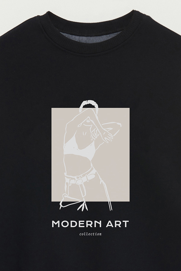 BUZO CREWNECK ESTAMPADO W MODERN ART