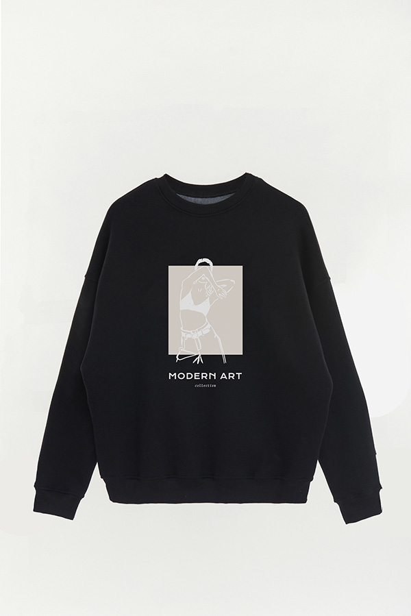 BUZO CREWNECK ESTAMPADO W MODERN ART