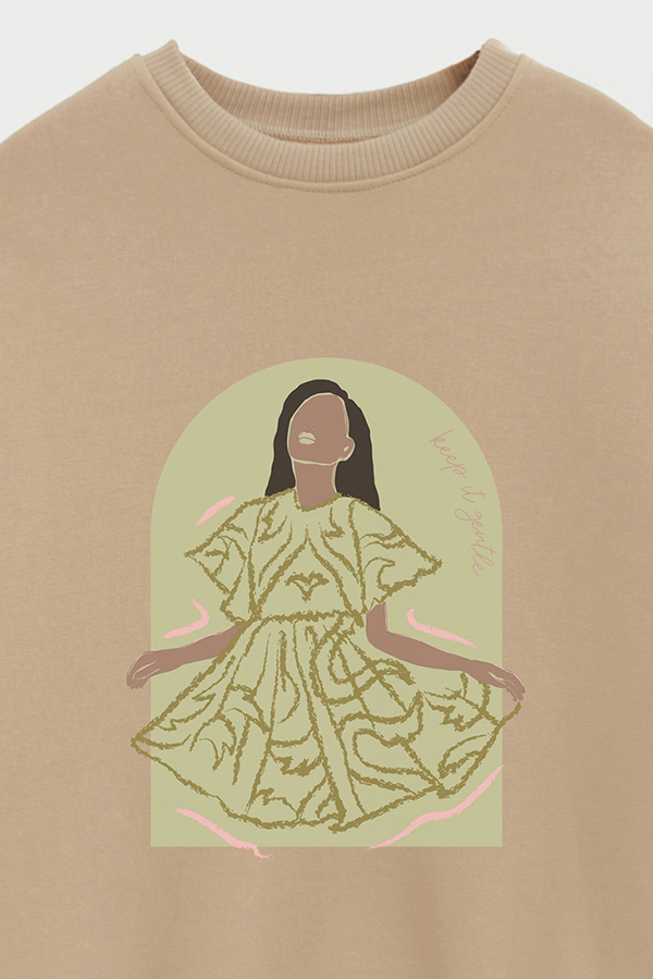 BUZO CREWNECK ESTAMPADO W KEEP IT GENTLE