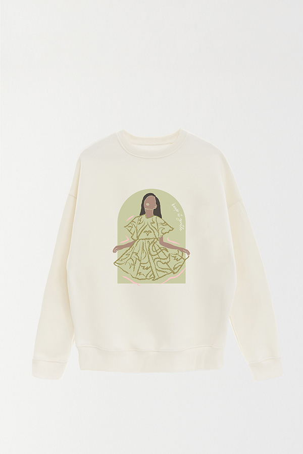 BUZO CREWNECK ESTAMPADO W KEEP IT GENTLE