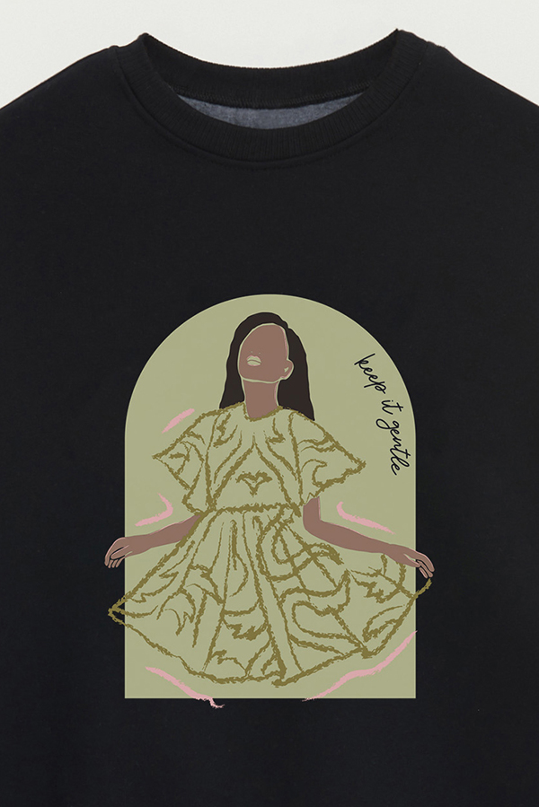 BUZO CREWNECK ESTAMPADO W KEEP IT GENTLE