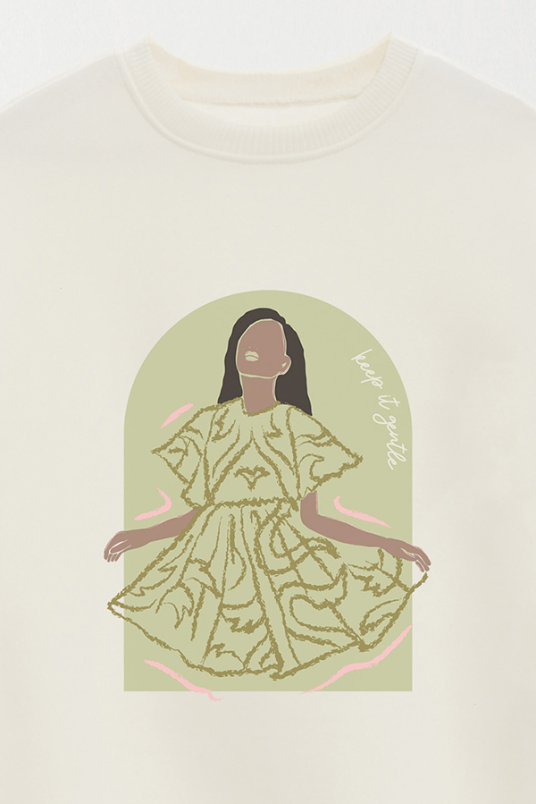 BUZO CREWNECK ESTAMPADO W KEEP IT GENTLE