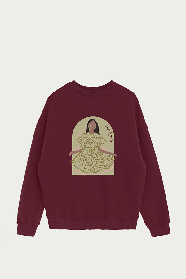 BUZO CREWNECK ESTAMPADO W KEEP IT GENTLE