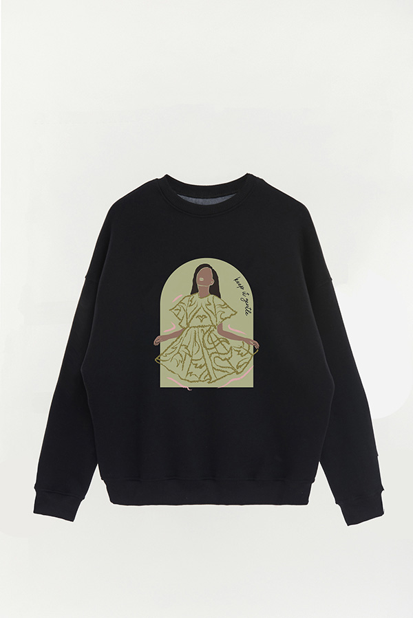 BUZO CREWNECK ESTAMPADO W KEEP IT GENTLE