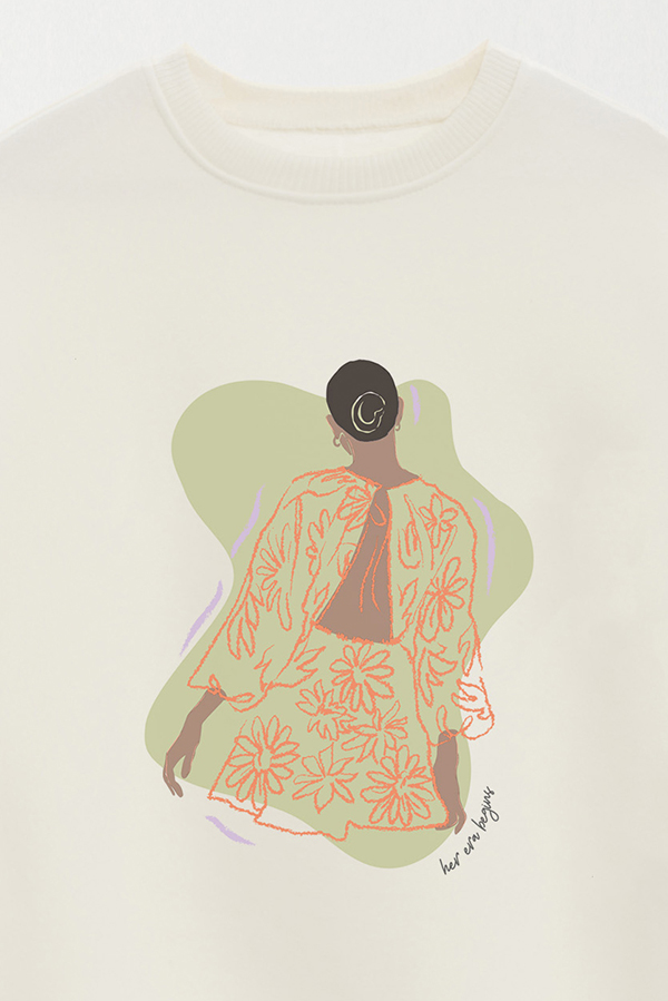 BUZO CREWNECK ESTAMPADO W HER ERA